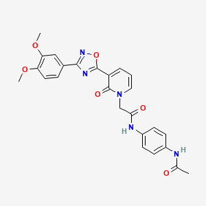 molecular formula C25H23N5O6 B2511024 N-[4-(acetylamino)phenyl]-2-[3-[3-(3,4-dimethoxyphenyl)-1,2,4-oxadiazol-5-yl]-2-oxopyridin-1(2H)-yl]acetamide CAS No. 1260634-78-3