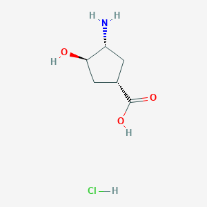 molecular formula C6H12ClNO3 B2511026 (1S,3R,4R)-3-Amino-4-hydroxycyclopentane-1-carboxylic acid;hydrochloride CAS No. 2243512-26-5