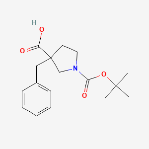 molecular formula C17H23NO4 B2511029 3-Benzyl-1-(tert-butoxycarbonyl)pyrrolidine-3-carboxylic acid CAS No. 1316757-61-5