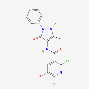 2,6-dichloro-N-(1,5-dimethyl-3-oxo-2-phenyl-2,3-dihydro-1H-pyrazol-4-yl)-5-fluoropyridine-3-carboxamide