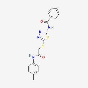 N-(5-((2-oxo-2-(p-tolylamino)ethyl)thio)-1,3,4-thiadiazol-2-yl)benzamide