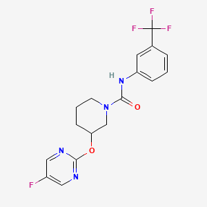 molecular formula C17H16F4N4O2 B2511047 3-((5-fluoropyrimidin-2-yl)oxy)-N-(3-(trifluoromethyl)phenyl)piperidine-1-carboxamide CAS No. 2034326-47-9