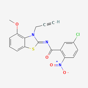 molecular formula C18H12ClN3O4S B2511050 5-chloro-N-(4-methoxy-3-prop-2-ynyl-1,3-benzothiazol-2-ylidene)-2-nitrobenzamide CAS No. 868674-28-6