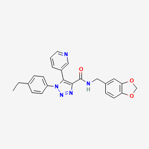 molecular formula C24H21N5O3 B2511051 N-(benzo[d][1,3]dioxol-5-ylmethyl)-1-(4-ethylphenyl)-5-(pyridin-3-yl)-1H-1,2,3-triazole-4-carboxamide CAS No. 1251568-26-9