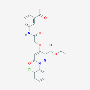 molecular formula C23H20ClN3O6 B2511054 4-(2-((3-乙酰苯基)氨基)-2-氧代乙氧基)-1-(2-氯苯基)-6-氧代-1,6-二氢哒嗪-3-羧酸乙酯 CAS No. 899993-29-4