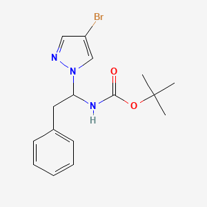 molecular formula C16H20BrN3O2 B2511065 Tert-butyl N-[1-(4-bromopyrazol-1-yl)-2-phenylethyl]carbamate CAS No. 2172256-60-7