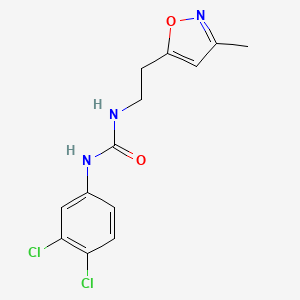 molecular formula C13H13Cl2N3O2 B2511066 1-(3,4-Dichlorophenyl)-3-(2-(3-methylisoxazol-5-yl)ethyl)urea CAS No. 1396855-15-4
