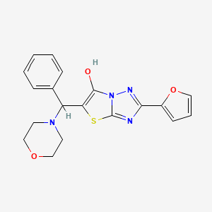 molecular formula C19H18N4O3S B2511075 2-(呋喃-2-基)-5-(吗啉代(苯基)甲基)噻唑并[3,2-b][1,2,4]三唑-6-醇 CAS No. 887219-56-9