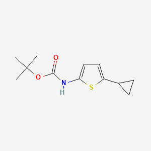 molecular formula C12H17NO2S B2511077 叔丁基 N-(5-环丙硫代苯-2-基)氨基甲酸酯 CAS No. 2402839-25-0