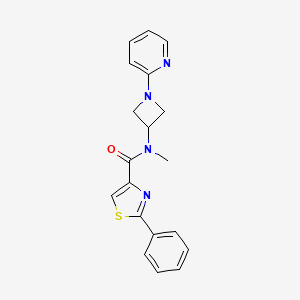 molecular formula C19H18N4OS B2511079 N-Methyl-2-phenyl-N-(1-pyridin-2-ylazetidin-3-yl)-1,3-thiazole-4-carboxamide CAS No. 2415562-69-3