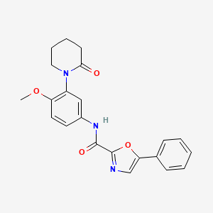 molecular formula C22H21N3O4 B2511087 N-(4-methoxy-3-(2-oxopiperidin-1-yl)phenyl)-5-phenyloxazole-2-carboxamide CAS No. 1206986-16-4
