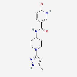 molecular formula C15H19N5O2 B2511092 N-(1-(5-甲基-1H-吡唑-3-基)哌啶-4-基)-6-氧代-1,6-二氢吡啶-3-甲酰胺 CAS No. 1902896-26-7