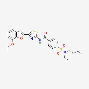 molecular formula C26H29N3O5S2 B2511111 4-(N-丁基-N-乙基氨磺酰基)-N-(4-(7-乙氧基苯并呋喃-2-基)噻唑-2-基)苯甲酰胺 CAS No. 921871-22-9
