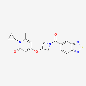 molecular formula C19H18N4O3S B2511118 4-((1-(苯并[c][1,2,5]噻二唑-5-羰基)氮杂环丁-3-基)氧基)-1-环丙基-6-甲基吡啶-2(1H)-酮 CAS No. 2034311-55-0