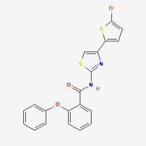 molecular formula C20H13BrN2O2S2 B2511123 N-[4-(5-bromothiophen-2-yl)-1,3-thiazol-2-yl]-2-phenoxybenzamide CAS No. 330836-71-0