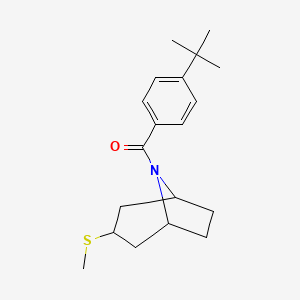 molecular formula C19H27NOS B2511125 ((4-(叔丁基)苯基)((1R,5S)-3-(甲硫基)-8-氮杂双环[3.2.1]辛烷-8-基)甲酮 CAS No. 1704532-55-7