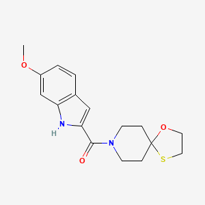 molecular formula C17H20N2O3S B2511131 (6-methoxy-1H-indol-2-yl)(1-oxa-4-thia-8-azaspiro[4.5]decan-8-yl)methanone CAS No. 1797617-32-3