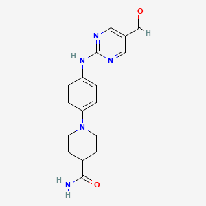 molecular formula C17H19N5O2 B2511133 1-{4-[(5-Formylpyrimidin-2-yl)amino]phenyl}piperidine-4-carboxamide CAS No. 2094591-83-8