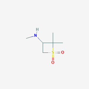 molecular formula C6H13NO2S B2511134 2,2-Dimethyl-3-(methylamino)thietane 1,1-dioxide CAS No. 2225147-06-6