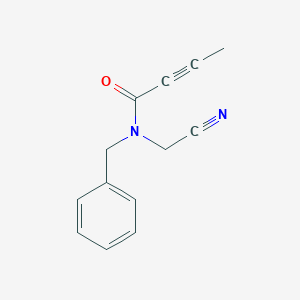 molecular formula C13H12N2O B2511136 N-Benzyl-N-(cyanomethyl)but-2-ynamide CAS No. 2411267-63-3