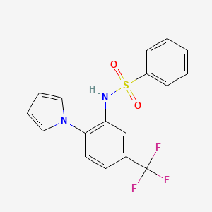 molecular formula C17H13F3N2O2S B2511145 N-[2-(1H-吡咯-1-基)-5-(三氟甲基)苯基]苯磺酰胺 CAS No. 866010-61-9