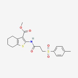 molecular formula C20H23NO5S2 B2511151 Methyl 2-(3-tosylpropanamido)-4,5,6,7-tetrahydrobenzo[b]thiophene-3-carboxylate CAS No. 895448-34-7