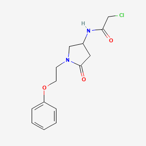 2-Chloro-N-[5-oxo-1-(2-phenoxyethyl)pyrrolidin-3-yl]acetamide