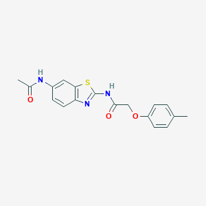 molecular formula C18H17N3O3S B251117 N-[6-(acetylamino)-1,3-benzothiazol-2-yl]-2-(4-methylphenoxy)acetamide 
