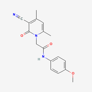molecular formula C17H17N3O3 B2511171 2-(3-cyano-4,6-dimethyl-2-oxopyridin-1(2H)-yl)-N-(4-methoxyphenyl)acetamide CAS No. 876718-24-0