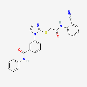 3-(2-((2-((2-cyanophenyl)amino)-2-oxoethyl)thio)-1H-imidazol-1-yl)-N-phenylbenzamide