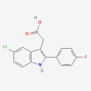 molecular formula C16H11ClFNO2 B2511177 2-[5-chloro-2-(4-fluorophenyl)-1H-indol-3-yl]acetic Acid CAS No. 901201-98-7