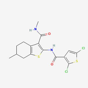 molecular formula C16H16Cl2N2O2S2 B2511192 2-(2,5-dichlorothiophene-3-carboxamido)-N,6-dimethyl-4,5,6,7-tetrahydrobenzo[b]thiophene-3-carboxamide CAS No. 868965-53-1