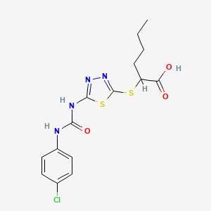 2-((5-(3-(4-Chlorophenyl)ureido)-1,3,4-thiadiazol-2-yl)thio)hexanoic acid