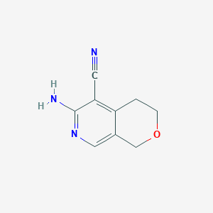 molecular formula C9H9N3O B2511194 6-amino-1H,3H,4H-pyrano[3,4-c]pyridine-5-carbonitrile CAS No. 1538249-53-4