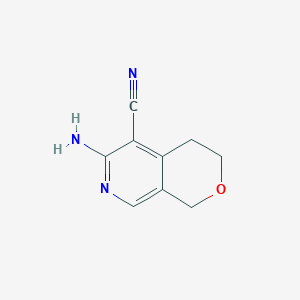 molecular formula C9H9N3O B2511194 6-アミノ-1H,3H,4H-ピラノ[3,4-c]ピリジン-5-カルボニトリル CAS No. 1538249-53-4