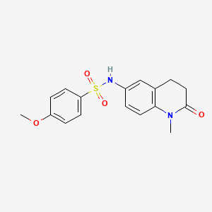 molecular formula C17H18N2O4S B2511196 4-methoxy-N-(1-methyl-2-oxo-1,2,3,4-tetrahydroquinolin-6-yl)benzenesulfonamide CAS No. 922005-00-3