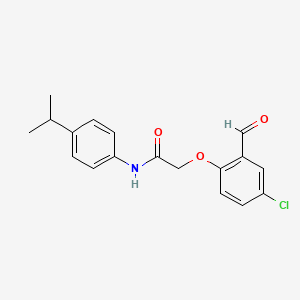 molecular formula C18H18ClNO3 B2511198 2-(4-氯-2-甲酰苯氧基)-N-(4-丙-2-基苯基)乙酰胺 CAS No. 565172-93-2