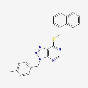 molecular formula C23H19N5S B2511199 3-[(4-甲苯基)甲基]-7-(萘-1-基甲基硫烷基)三唑并[4,5-d]嘧啶 CAS No. 896678-20-9