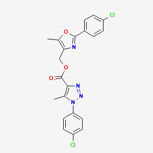 molecular formula C21H16Cl2N4O3 B2511205 [2-(4-氯苯基)-5-甲基-1,3-噁唑-4-基]甲基 1-(4-氯苯基)-5-甲基-1H-1,2,3-三唑-4-羧酸酯 CAS No. 946302-15-4