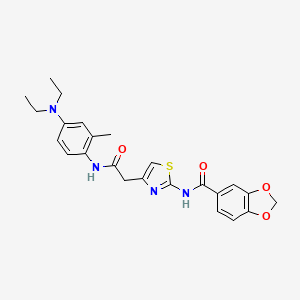 molecular formula C24H26N4O4S B2511206 N-(4-(2-((4-(二乙氨基)-2-甲基苯基)氨基)-2-氧代乙基)噻唑-2-基)苯并[d][1,3]二氧杂环-5-甲酰胺 CAS No. 921865-19-2