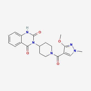 molecular formula C19H21N5O4 B2511211 3-(1-(3-甲氧基-1-甲基-1H-吡唑-4-羰基)哌啶-4-基)喹唑啉-2,4(1H,3H)-二酮 CAS No. 2034260-57-4