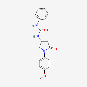 molecular formula C18H19N3O3 B2511212 1-(1-(4-甲氧基苯基)-5-氧代吡咯烷-3-基)-3-苯基脲 CAS No. 877640-43-2