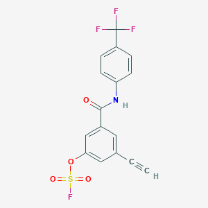 B2511217 1-Ethynyl-3-fluorosulfonyloxy-5-[[4-(trifluoromethyl)phenyl]carbamoyl]benzene CAS No. 2418695-84-6