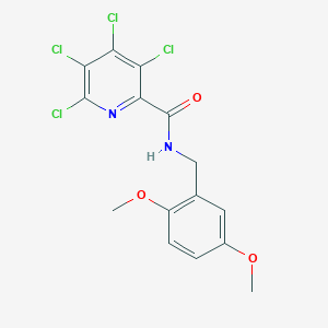 molecular formula C15H12Cl4N2O3 B2511219 3,4,5,6-tetrachloro-N-[(2,5-dimethoxyphenyl)methyl]pyridine-2-carboxamide CAS No. 1241304-82-4