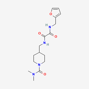 molecular formula C16H24N4O4 B2511225 N1-((1-(二甲基氨基羰基)哌啶-4-基)甲基)-N2-(呋喃-2-基甲基)草酰胺 CAS No. 2034378-11-3