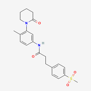 N-(4-methyl-3-(2-oxopiperidin-1-yl)phenyl)-3-(4-(methylsulfonyl)phenyl)propanamide