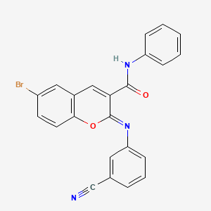 molecular formula C23H14BrN3O2 B2511236 (Z)-6-bromo-2-((3-cyanophenyl)imino)-N-phenyl-2H-chromene-3-carboxamide CAS No. 313954-38-0