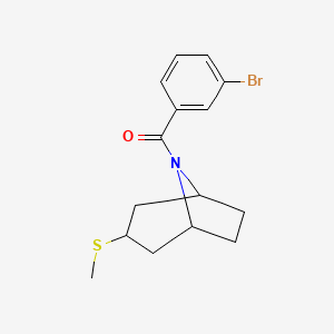 (3-bromophenyl)((1R,5S)-3-(methylthio)-8-azabicyclo[3.2.1]octan-8-yl)methanone