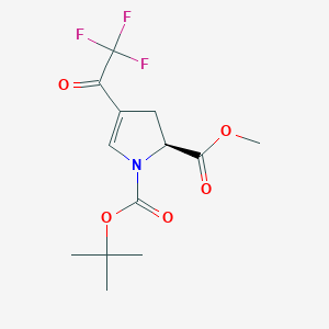 molecular formula C13H16F3NO5 B2511244 1-O-Tert-butyl 2-O-methyl (2S)-4-(2,2,2-trifluoroacetyl)-2,3-dihydropyrrole-1,2-dicarboxylate CAS No. 2451059-46-2