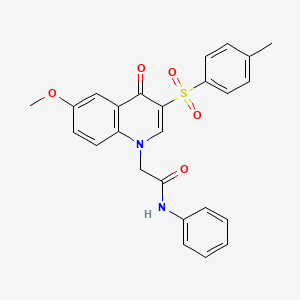 2-[6-methoxy-3-(4-methylbenzenesulfonyl)-4-oxo-1,4-dihydroquinolin-1-yl]-N-phenylacetamide